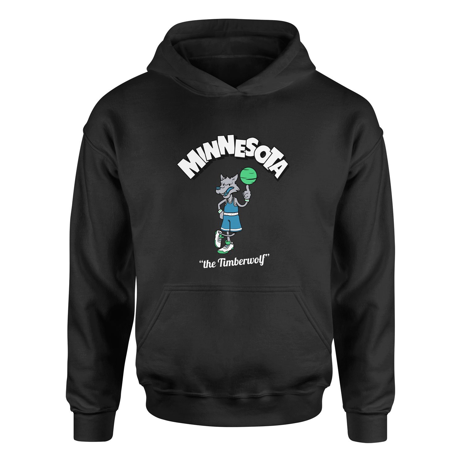 Wolves Cartoon Hoodie M - Siyah