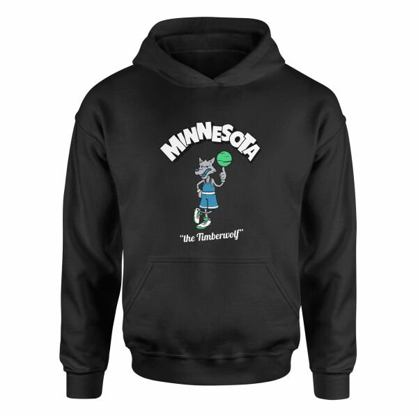 Wolves Cartoon Hoodie M - Siyah