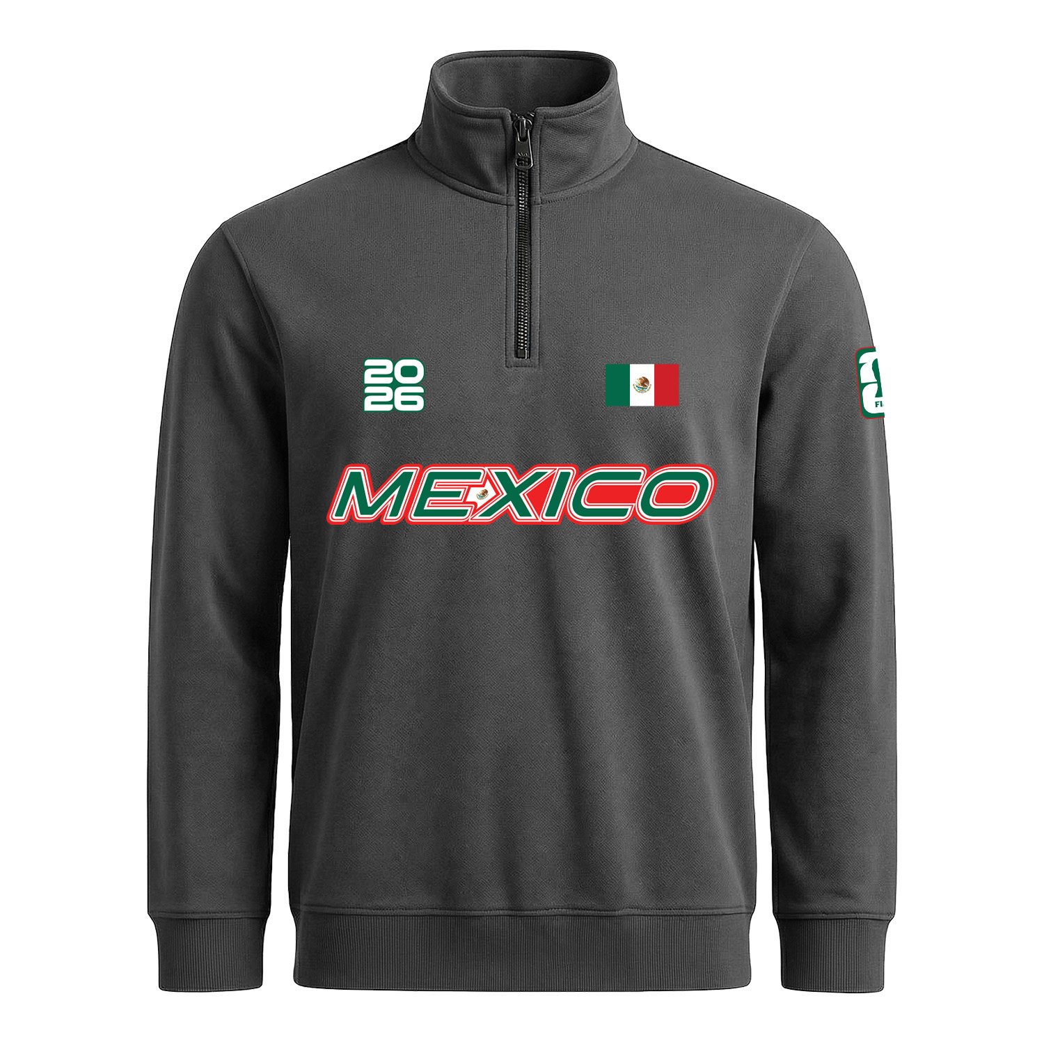 Meksika 2026 Yarım Fermuarlı Sweatshirt S - Füme