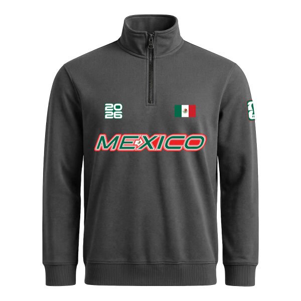 Meksika 2026 Yarım Fermuarlı Sweatshirt S - Füme