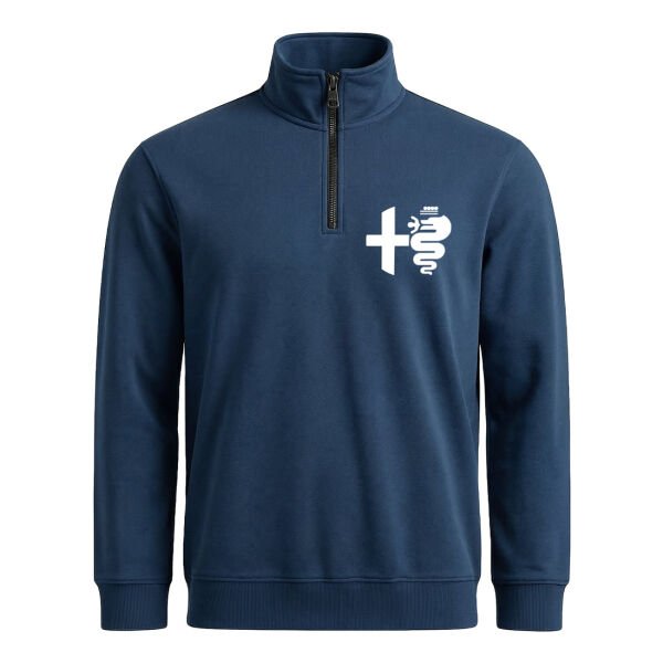 Alfa Romeo Classic Yarım Fermuarlı Sweatshirt M - İndigo Mavisi