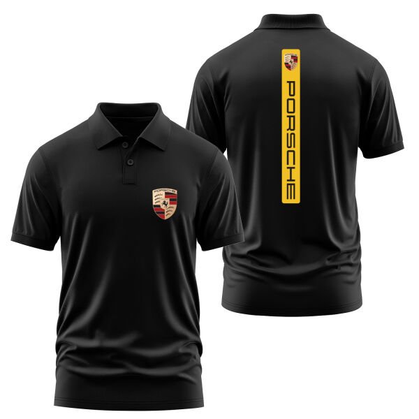 Porsche V Graphic Racing Yellow Polo Tişört XL - Siyah