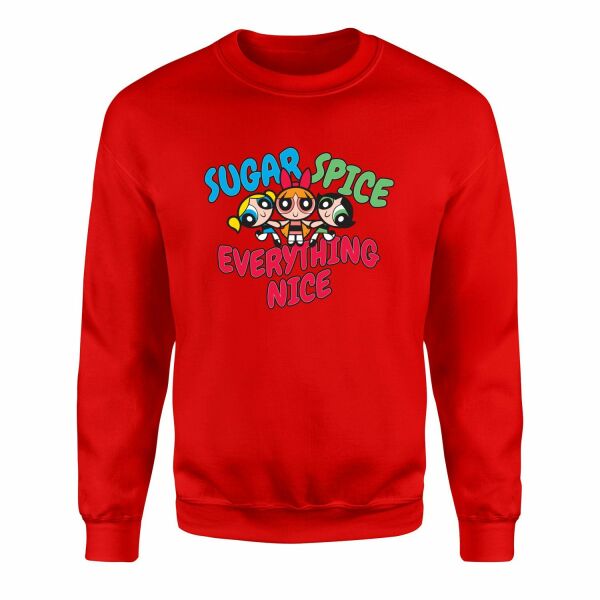 Sugar, Spice & Everything Nice Sweatshirt XL - Kırmızı
