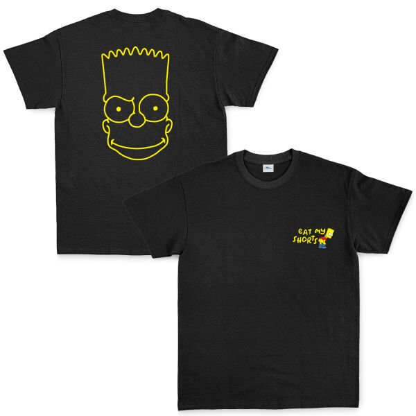Eat My Shorts Bart Simpson Tişört XL - Siyah