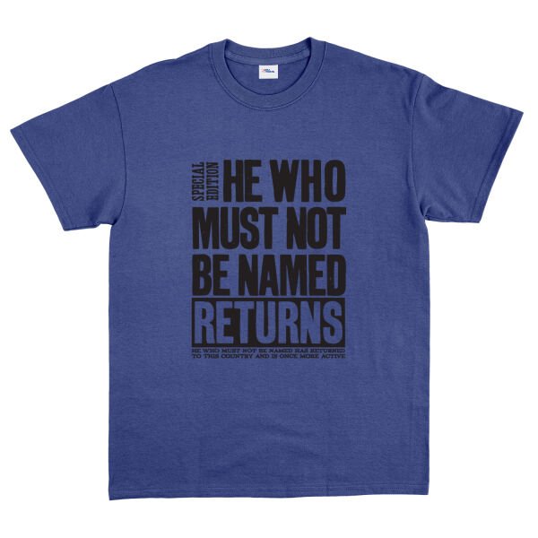 He Returned Tişört L - İndigo Mavisi