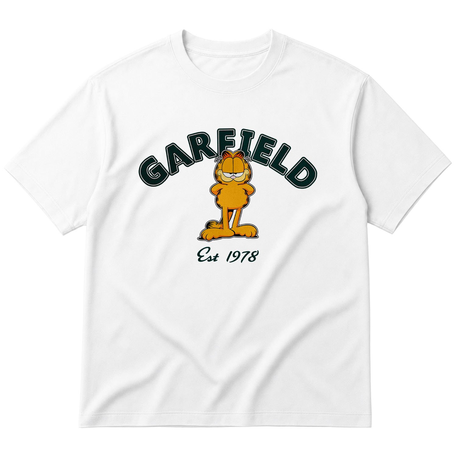 Garfield, est. 1978 Oversize Tişört S - Beyaz