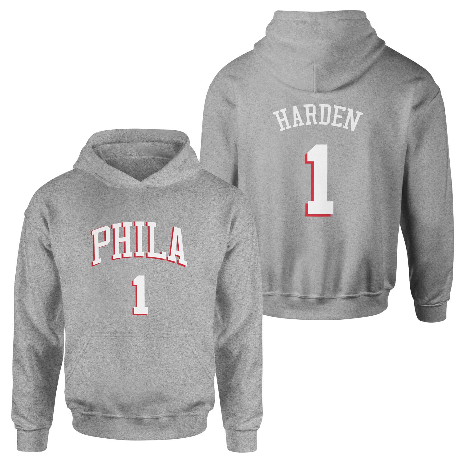 James Harden Philadelphia Forma Hoodie L - Gri