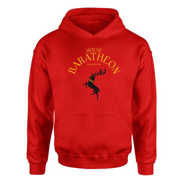House Baratheon Hoodie L - Kırmızı