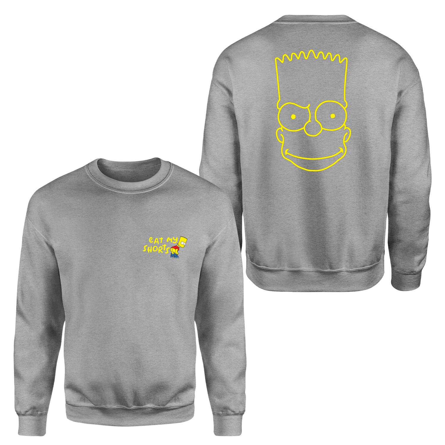 Eat My Shorts Bart Simpson Sweatshirt XXL - Gri