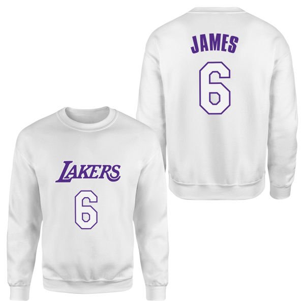 LeBron James 6 Lakers Forma Sweatshirt S - Beyaz