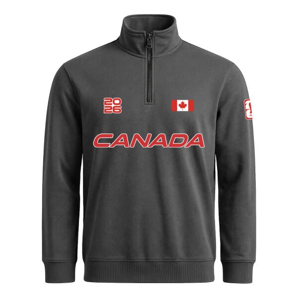 Kanada 2026 Yarım Fermuarlı Sweatshirt XL - Füme