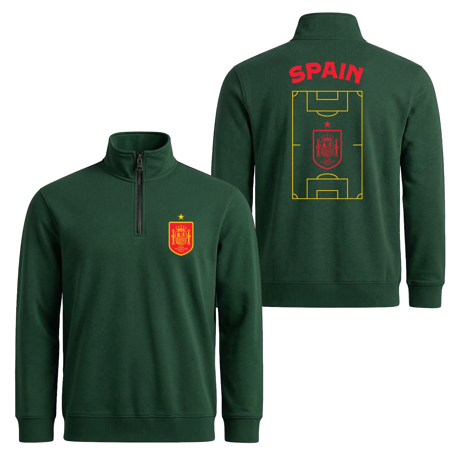 İspanya Dünya Kupası 2026 Yarım Fermuarlı Sweatshirt XL - Nefti Yeşili