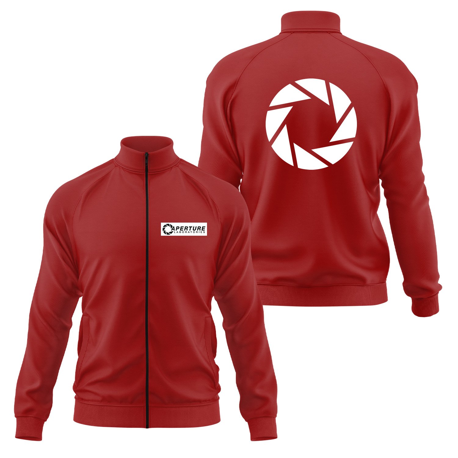 Aperture Laboratories Fermuarlı Sweatshirt M - Kırmızı