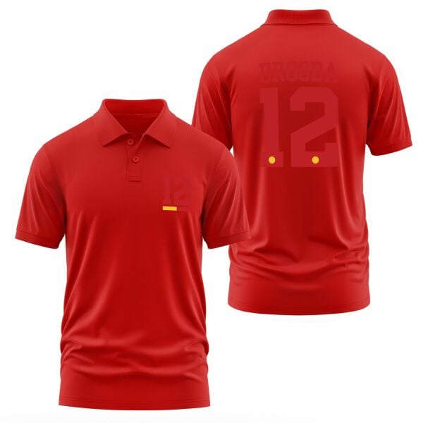 Didier Drogba Forma Polo Tişört L - Kırmızı