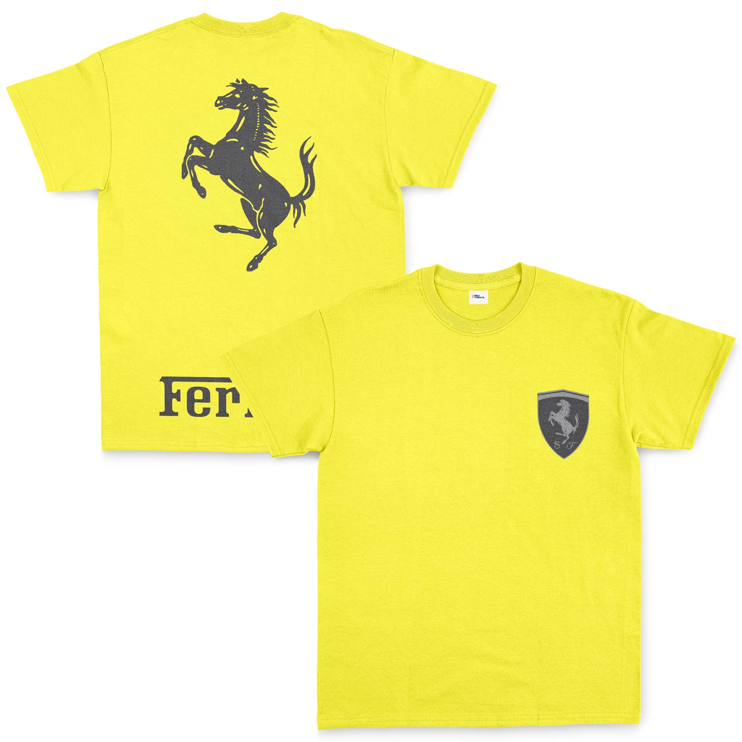 Ferrari Muted Black Premium Tişört L - Sarı