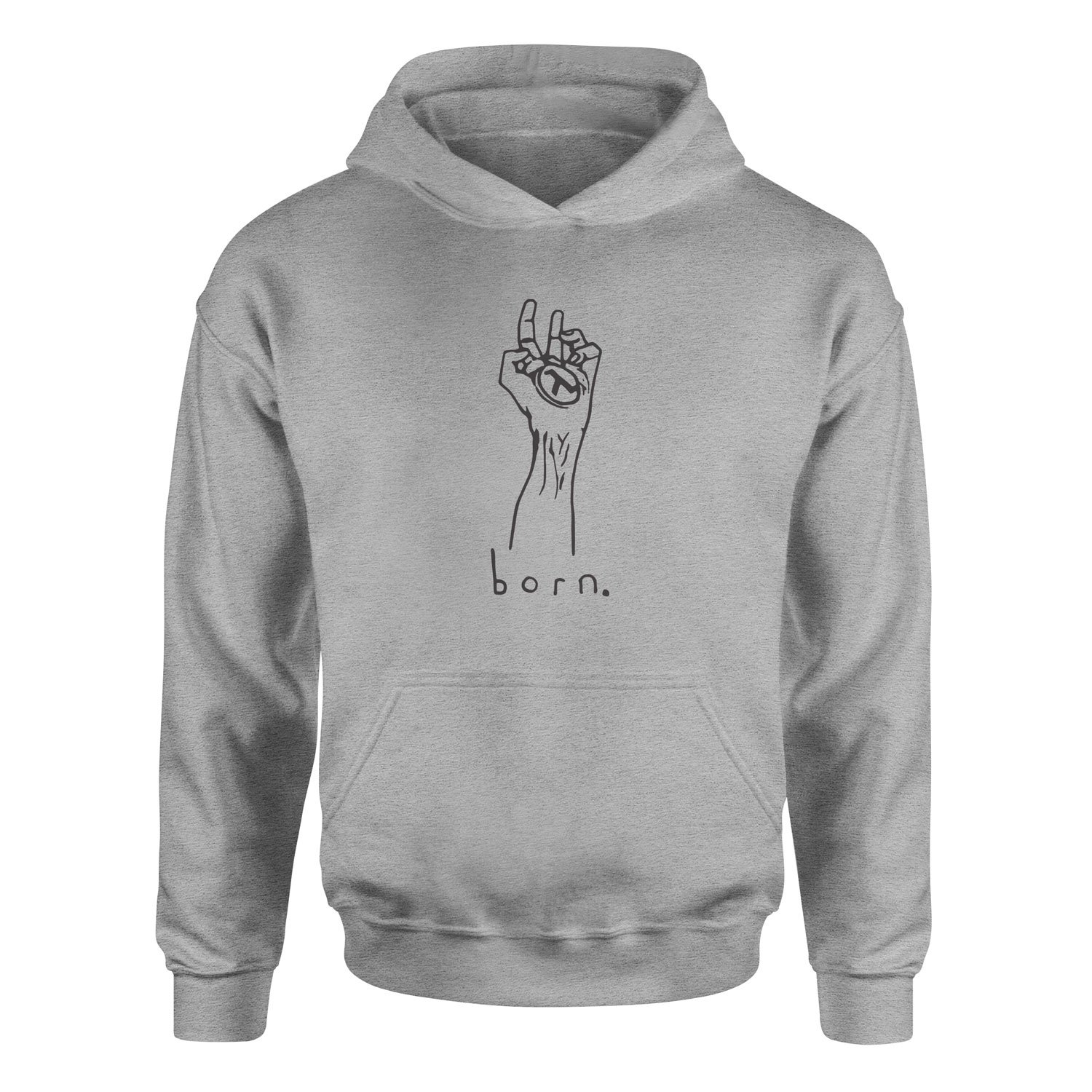 born. Hoodie M - Gri