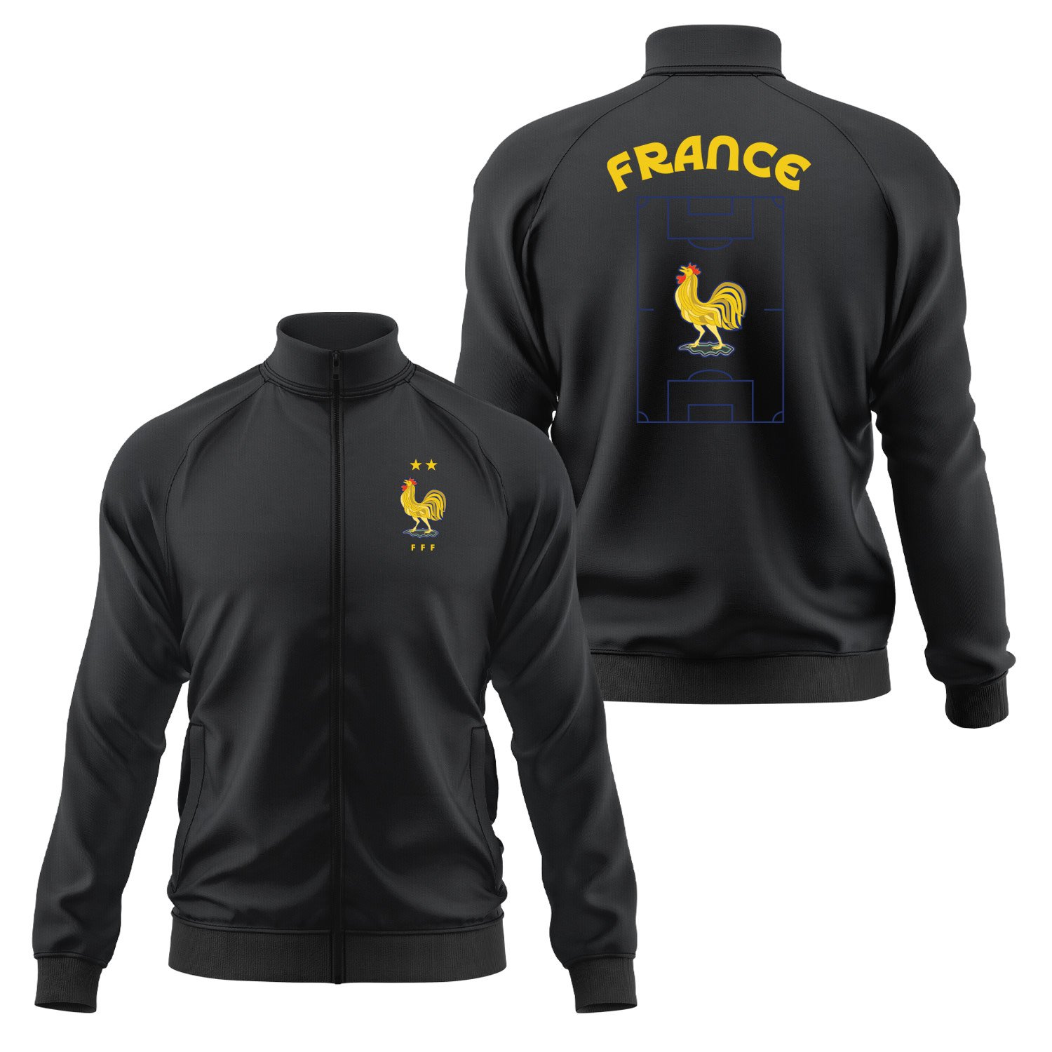 Fransa Dünya Kupası 2026 Fermuarlı Sweatshirt M - Siyah
