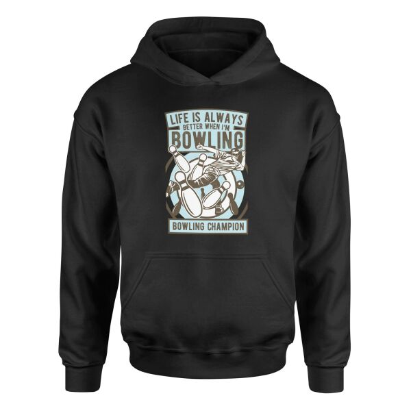 Bowling Champion Hoodie S - Siyah