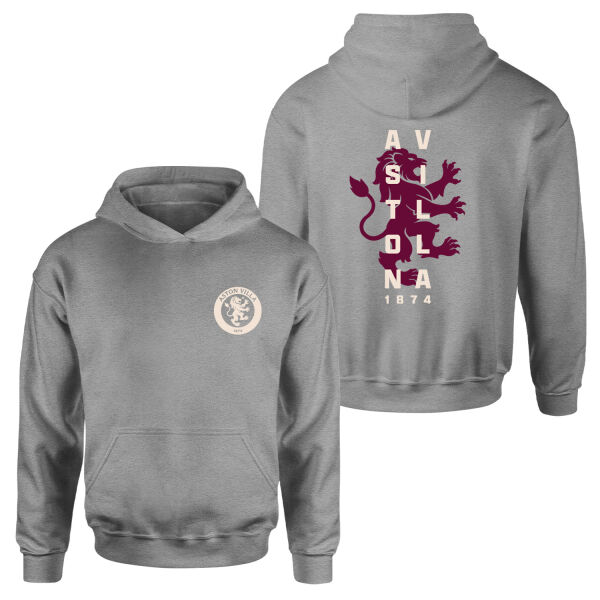 Aston Villa 1874 Heritage Hoodie S - Gri