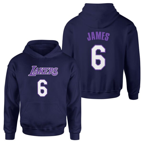 LeBron James 6 Lakers Forma Hoodie M - İndigo Mavisi