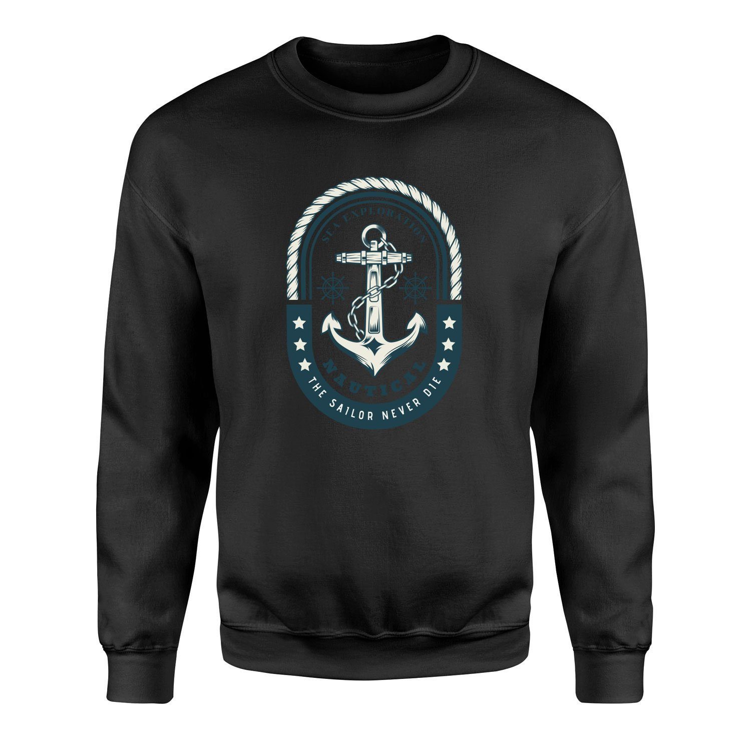 Nautical Sweatshirt L - Siyah