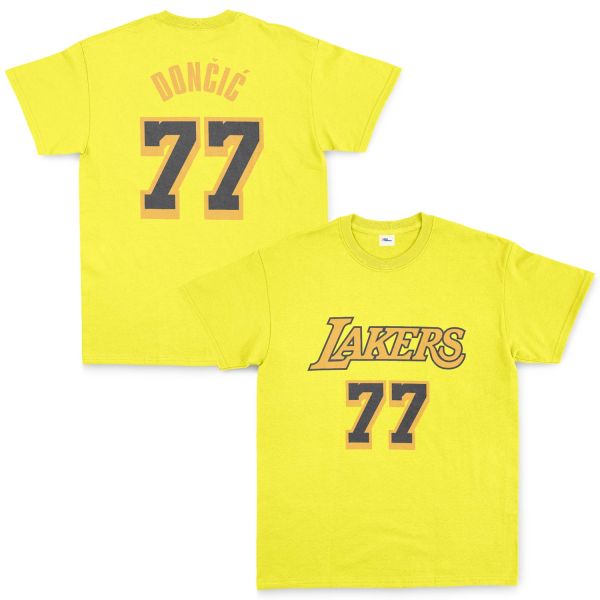 Luka Doncic 77 Lakers Black Tişört S - Sarı