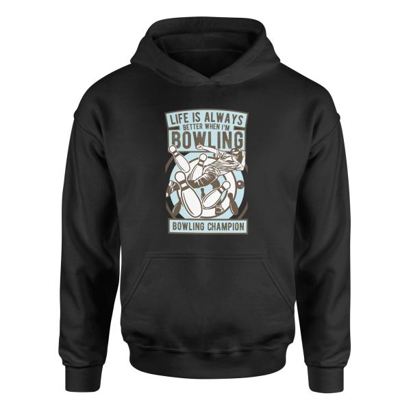 Bowling Champion Hoodie M - Siyah