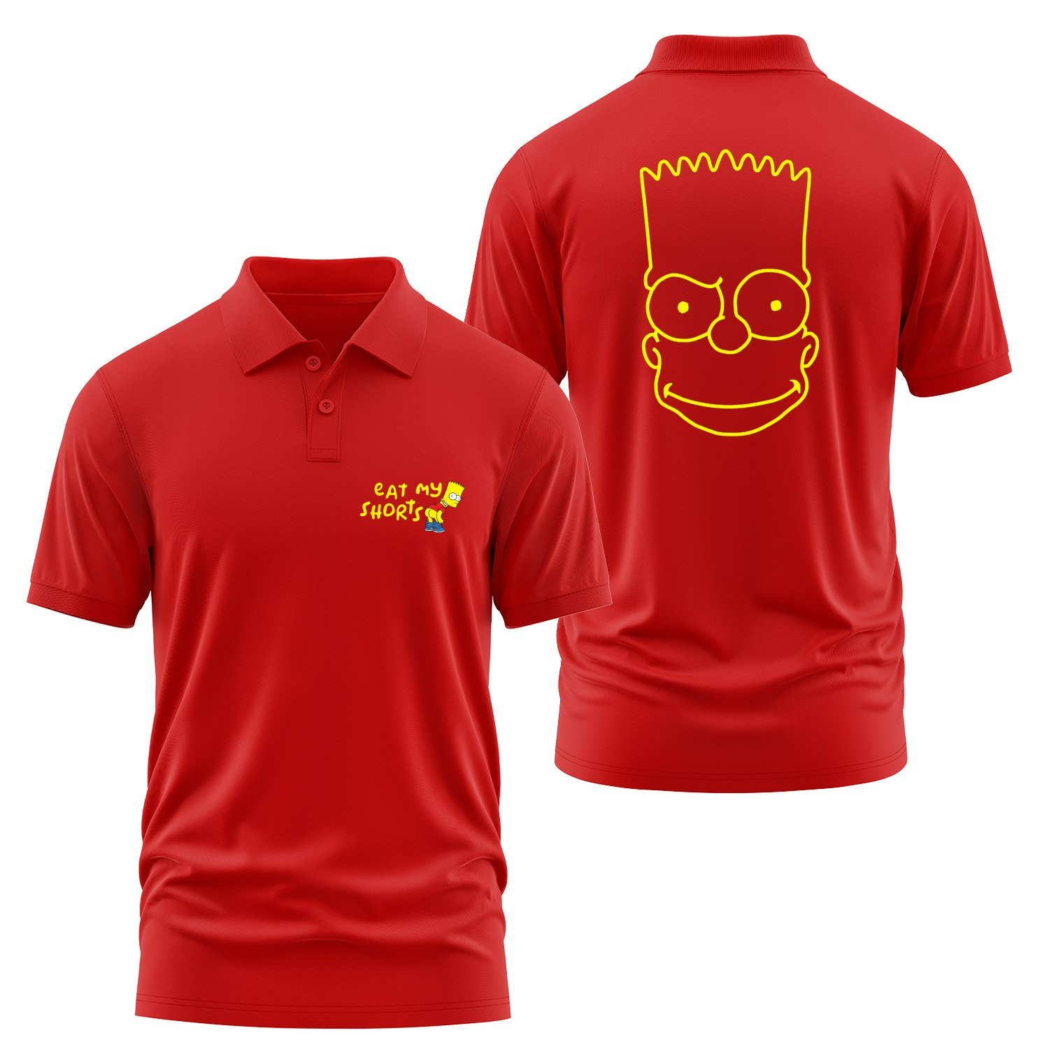 Eat My Shorts Bart Simpson Polo Tişört L - Kırmızı