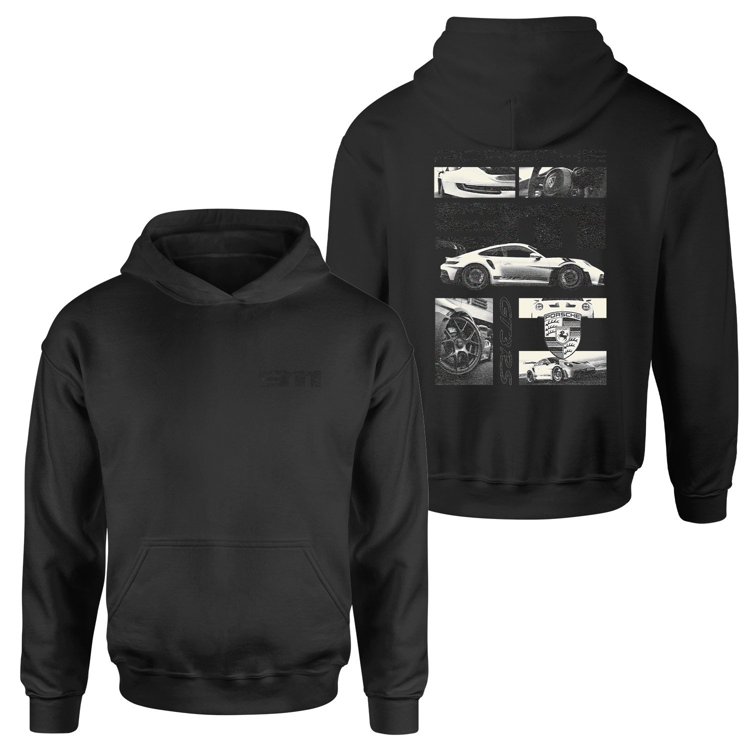 GT3 RS Grunge Hoodie S - Siyah
