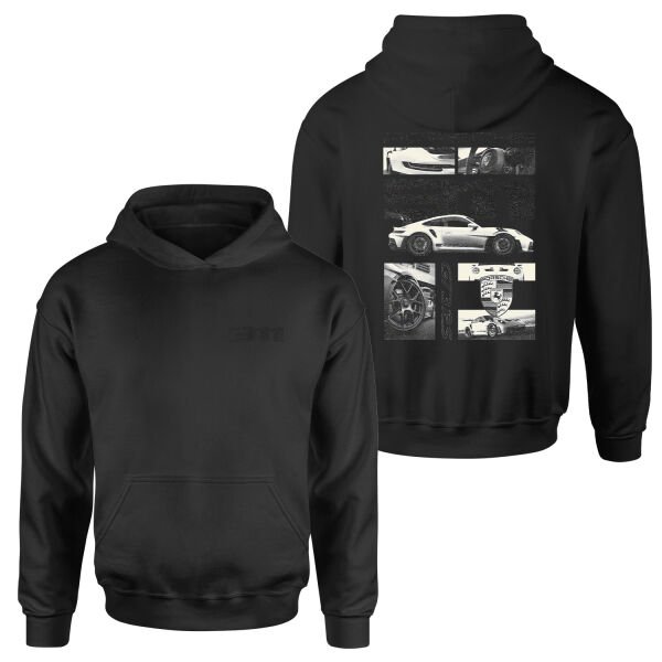 GT3 RS Grunge Hoodie S - Siyah