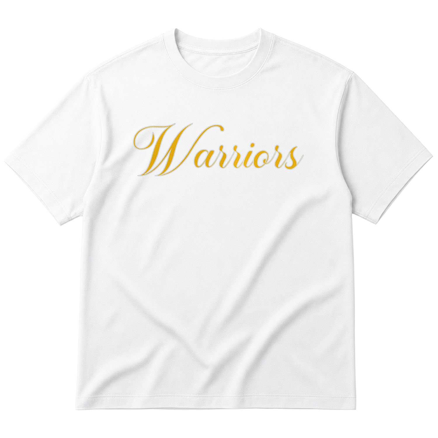 Warriors Cursive Oversize Tişört XL - Beyaz