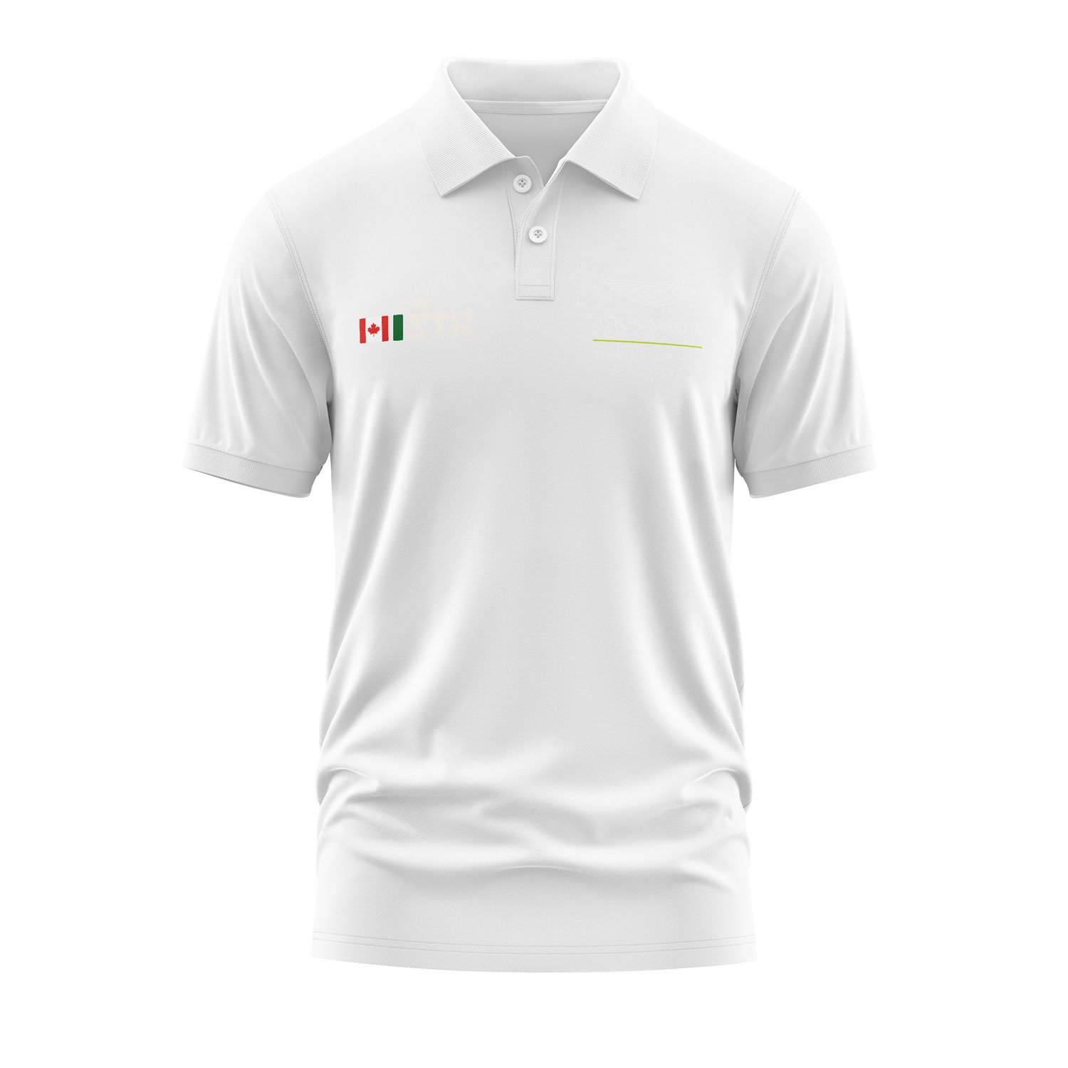 Lance Stroll Name Tag Aston Martin Polo Tişört M - Beyaz