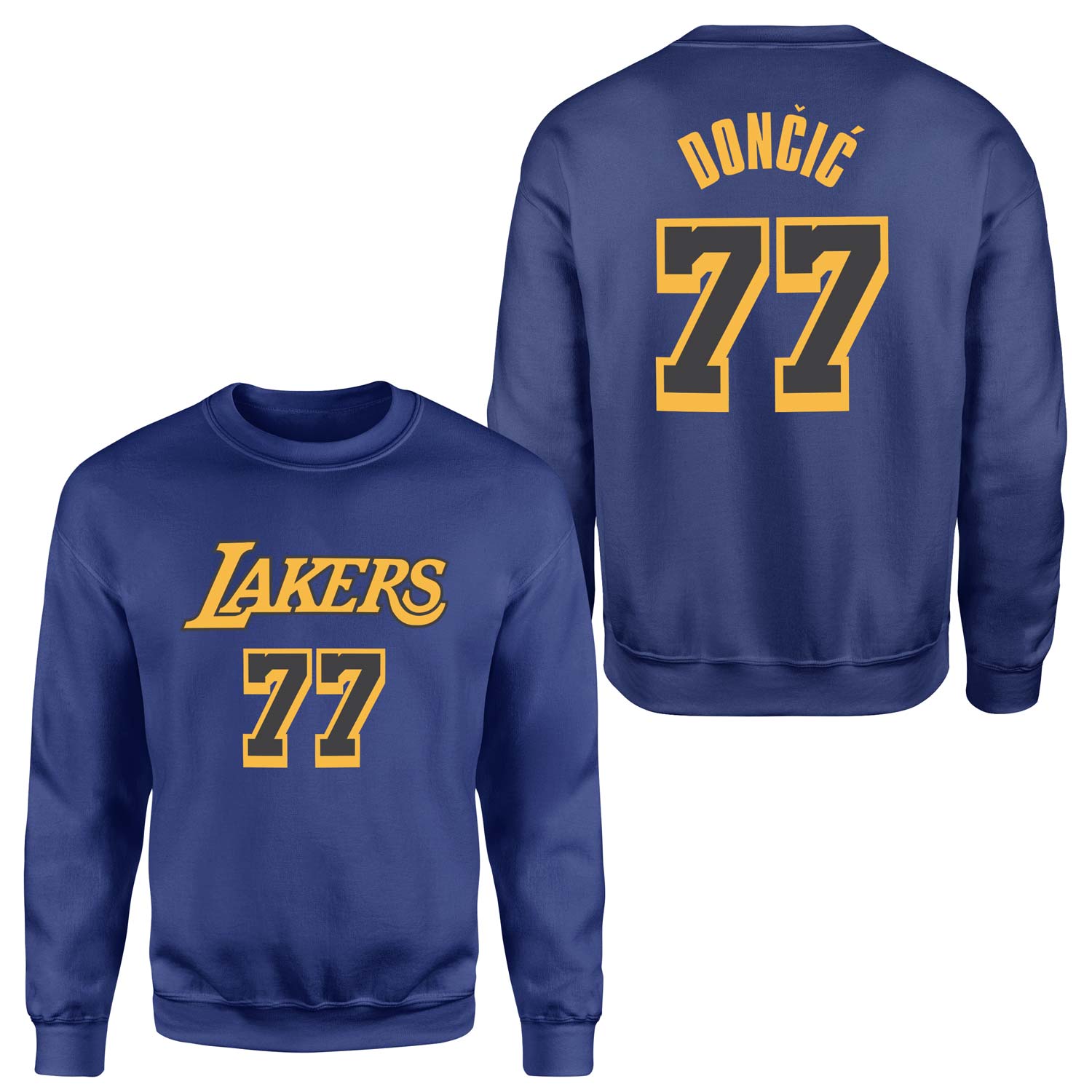 Luka Doncic 77 Lakers Black Sweatshirt XL - İndigo Mavisi