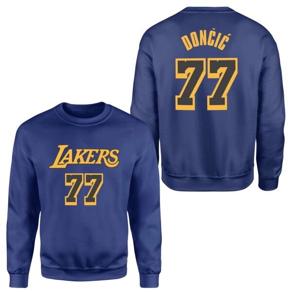 Luka Doncic 77 Lakers Black Sweatshirt XL - İndigo Mavisi