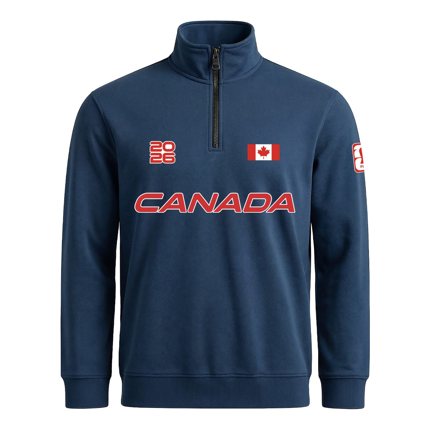 Kanada 2026 Yarım Fermuarlı Sweatshirt M - İndigo Mavisi