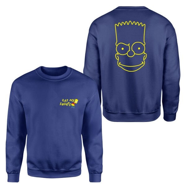 Eat My Shorts Bart Simpson Sweatshirt M - İndigo Mavisi