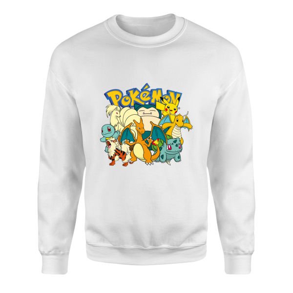 Pokemon Battle Ready Sweatshirt L - Beyaz