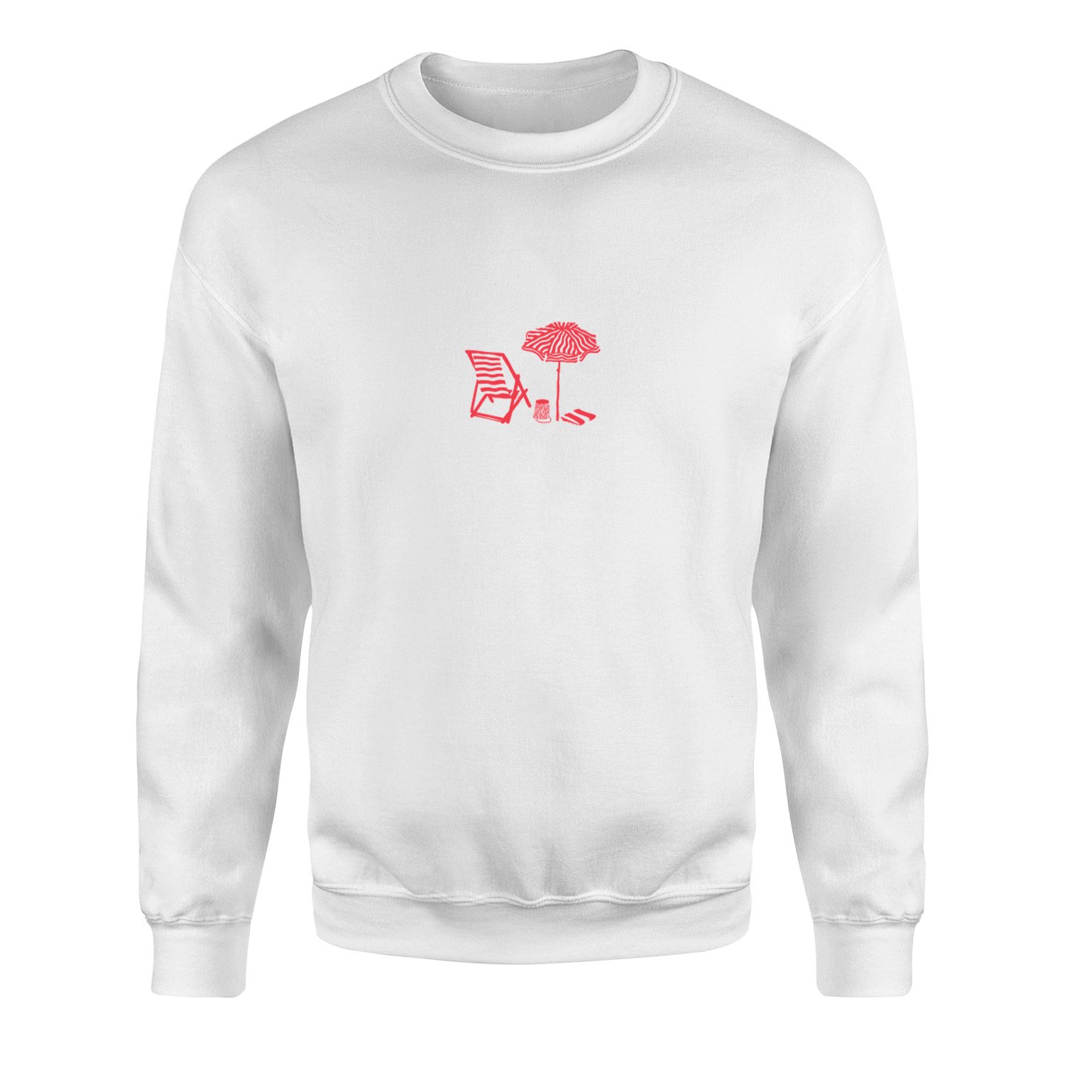 Plaj Sweatshirt L - Beyaz