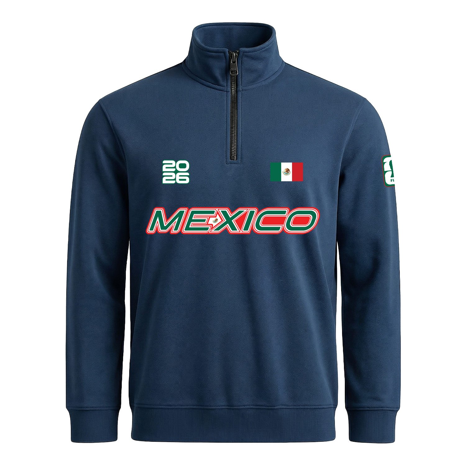 Meksika 2026 Yarım Fermuarlı Sweatshirt XL - İndigo Mavisi