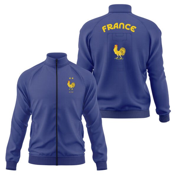Fransa Dünya Kupası 2026 Fermuarlı Sweatshirt XL - İndigo Mavisi
