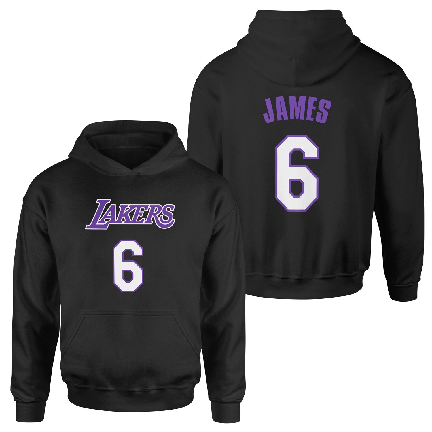 LeBron James 6 Lakers Forma Hoodie XXL - Siyah