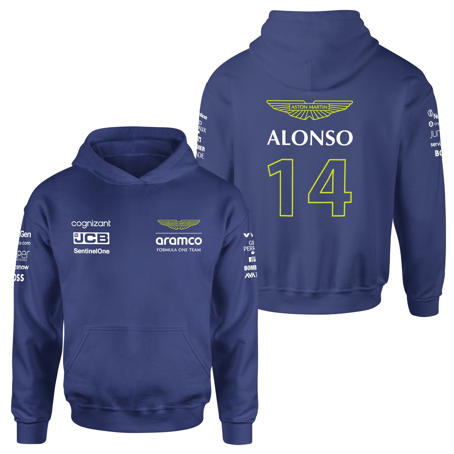 Fernando Alonso 14 | Aston Martin Hoodie M - İndigo Mavisi