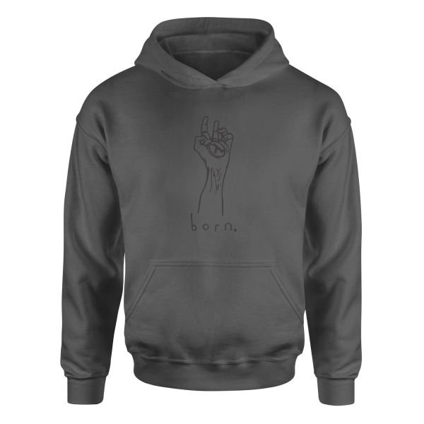 born. Hoodie S - Füme