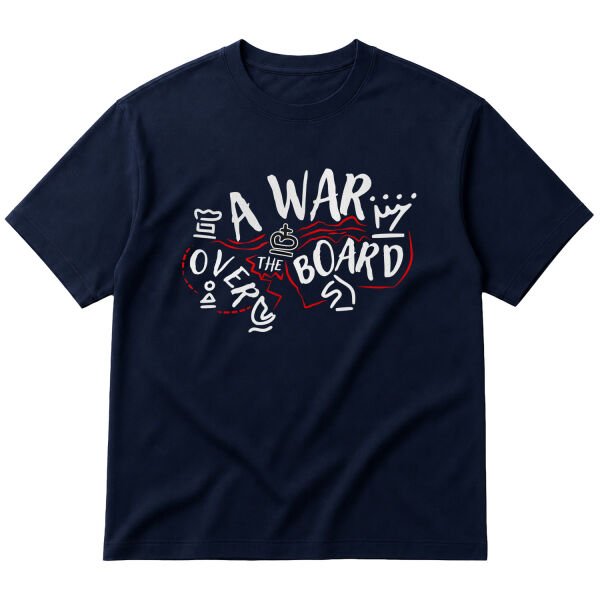 A War Over The Board Whites Oversize Tişört M - İndigo Mavisi