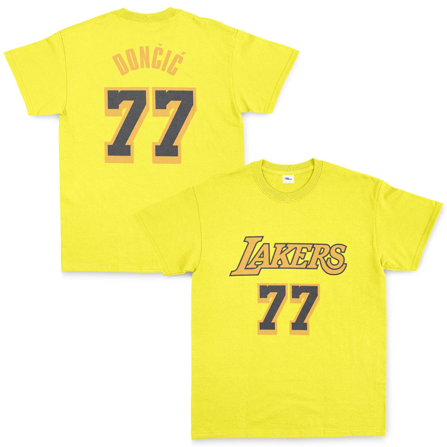 Luka Doncic 77 Lakers Black Tişört L - Sarı