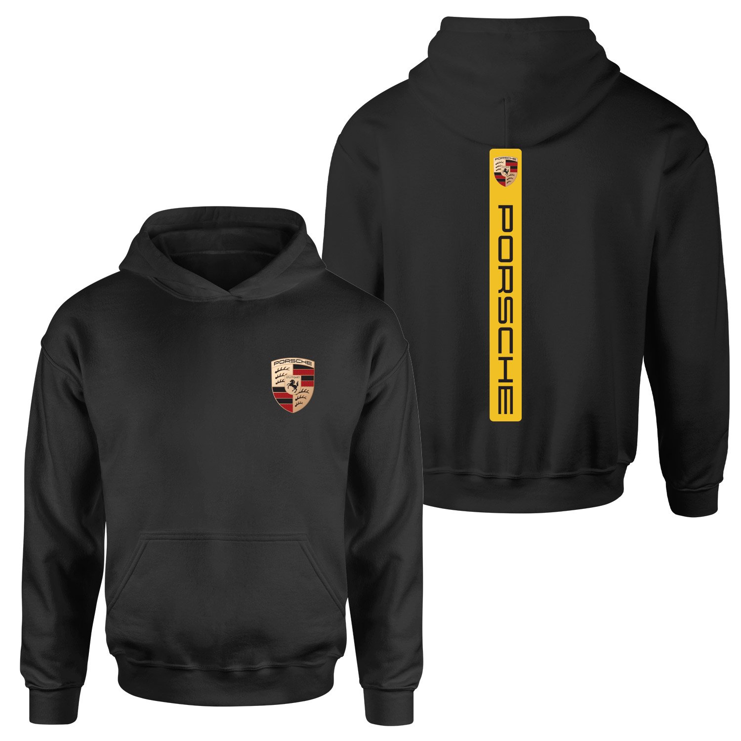 Porsche V Graphic Racing Yellow Hoodie S - Siyah