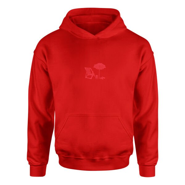 Plaj Hoodie M - Kırmızı