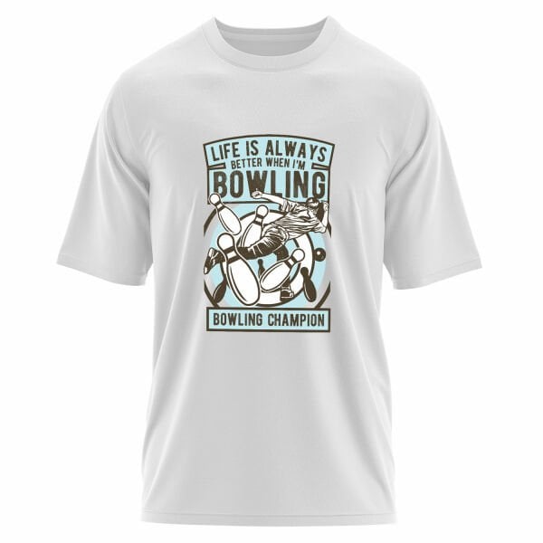 Bowling Champion Oversize Tişört L - Beyaz
