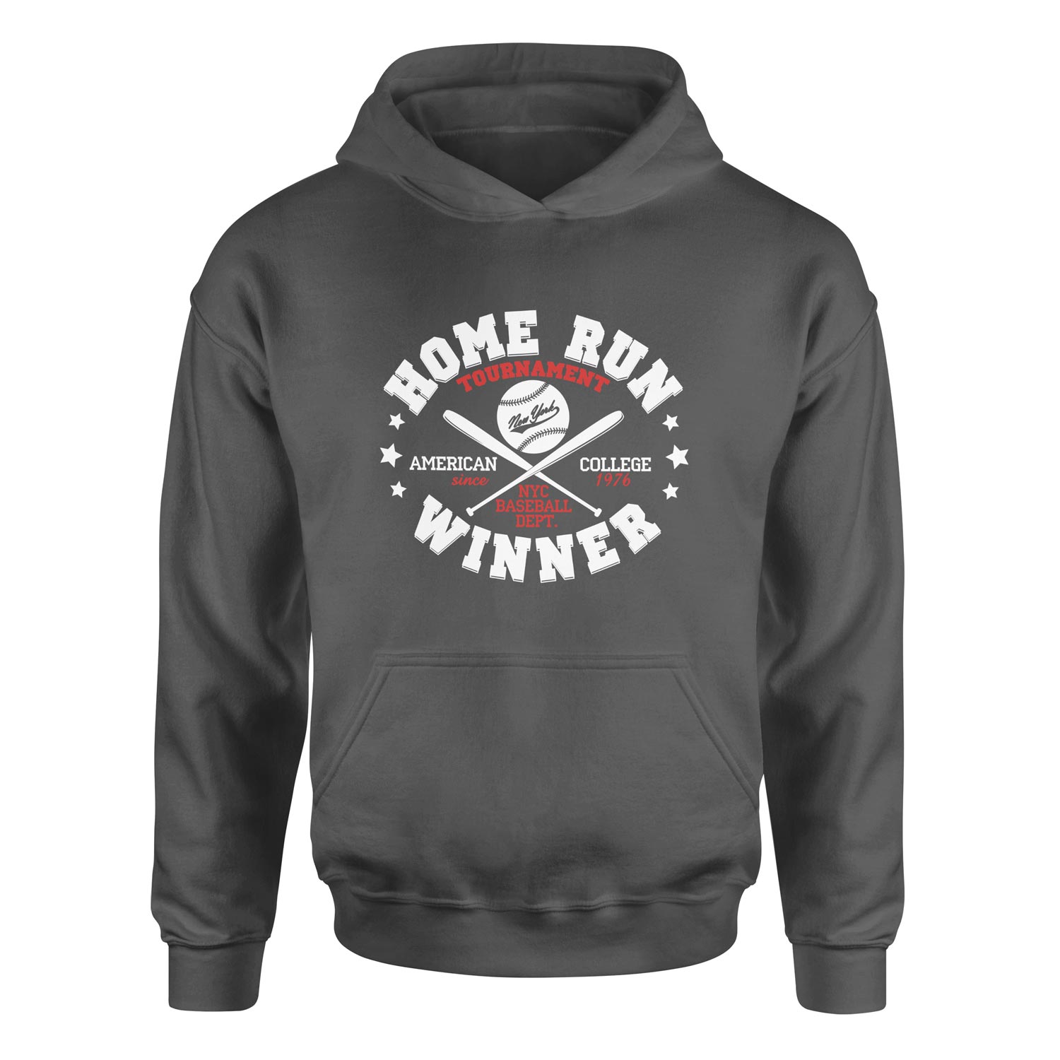 Home Run Winner Hoodie S - Füme