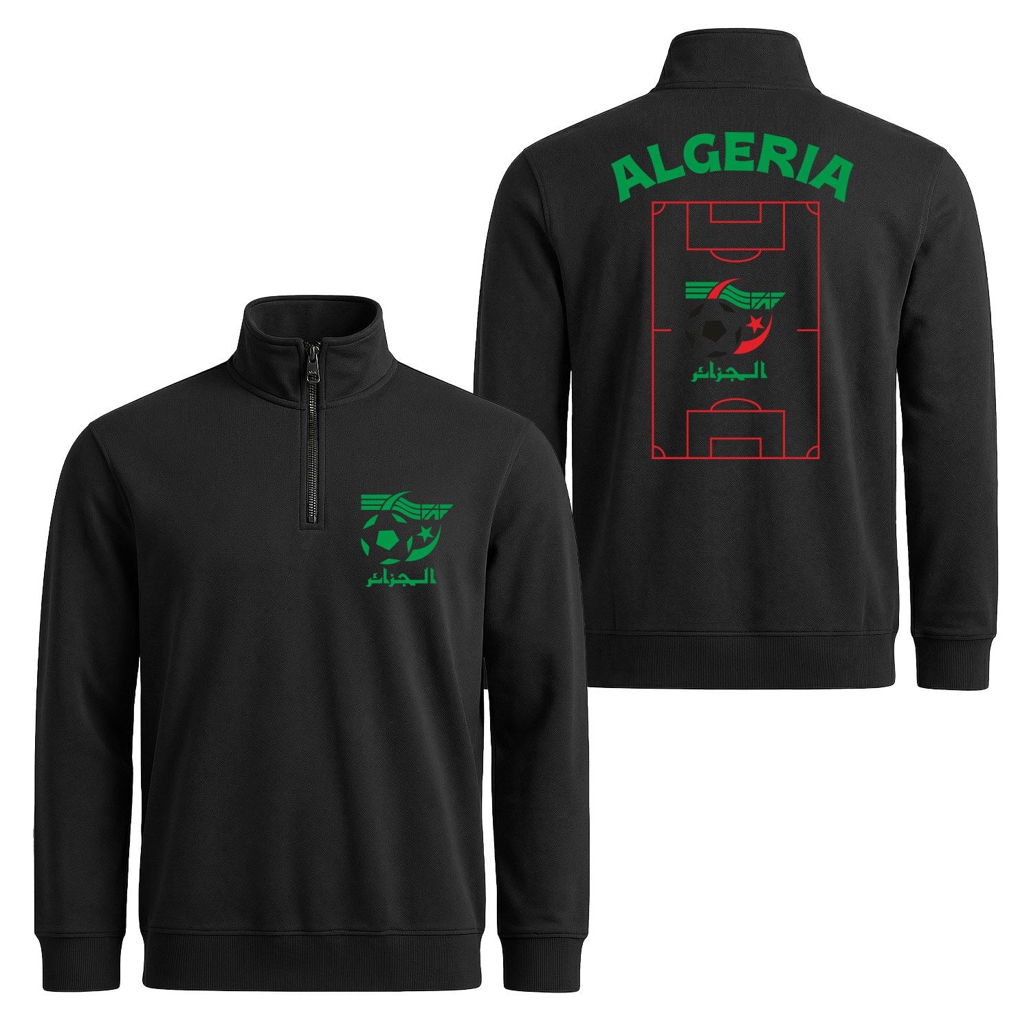 Cezayir Dünya Kupası 2026 Yarım Fermuarlı Sweatshirt